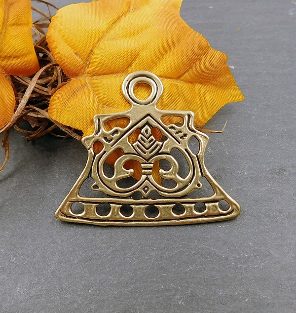 Kettenverteilerplatten aus Lettland - Wikinger Replika aus Bronze und versilbert - 2 Stück - Wikinger Schmuck