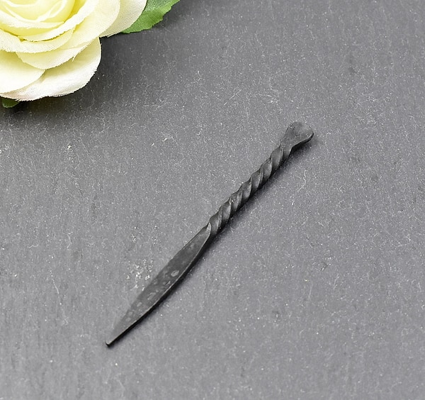 Mittelalterlicher Ohrlöffel mit Nagelreiniger von Hand geschmiedet aus Stahl - Wikinger Hygiene - Reenactment Zubehör