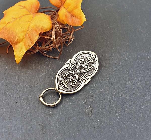 Wikinger Gerätefibel – Replik aus Birka Grab 501 – Nordische Bronze‑Brosche - Mittelalter‑Trachten‑Schmuck – Geschenk für Wikinger‑Fans