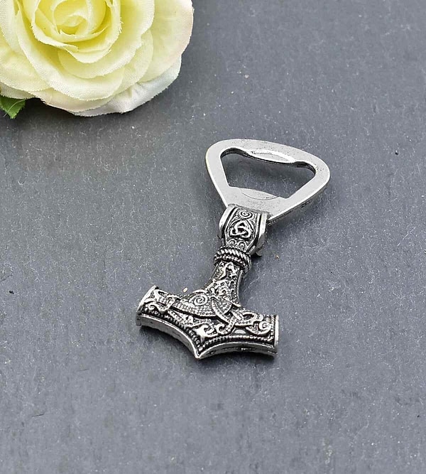 Stilvoller Mjölnir Flaschenöffner Größe ca. 7 x 3, cm - Thorshammer Kapselheber von BELANAS SCHATZKISTE