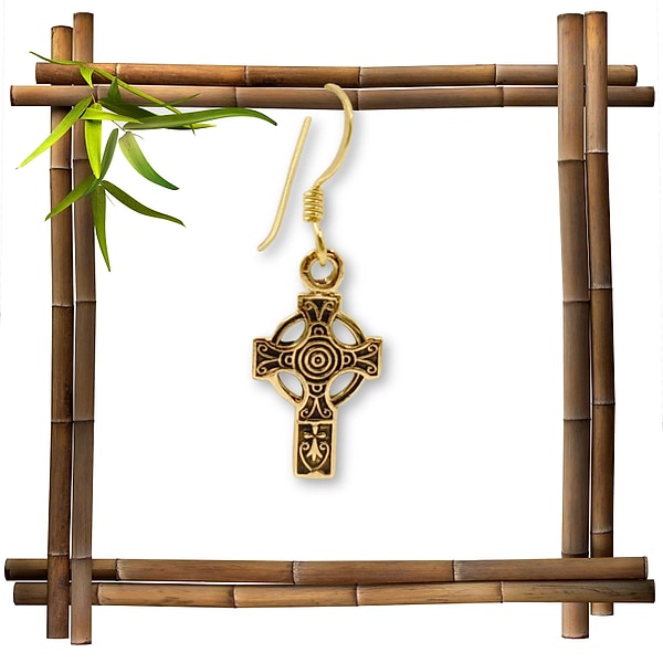 Keltenkreuz Ohrringe – 1 Paar - Keltische Ohrringe - Irische Hochkreuz Ohrhänger - Mittelalterlicher Ohrschmuck