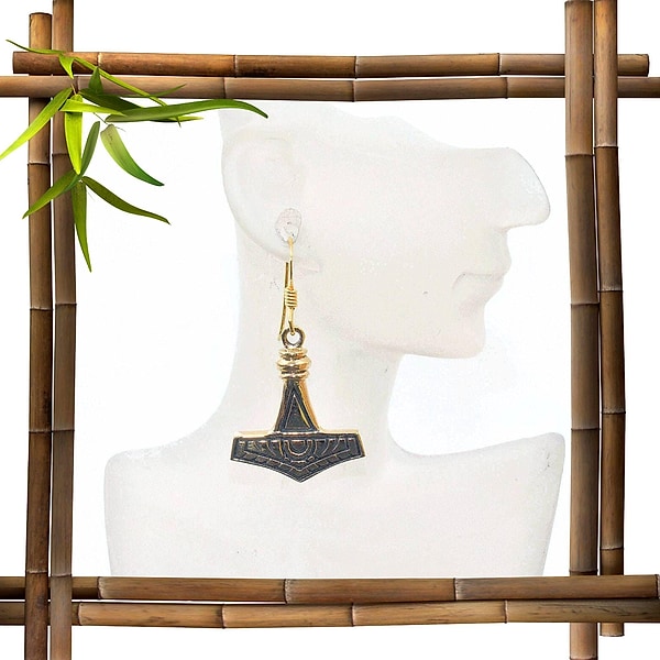 Thorshammer Ohrhänger Gotland – Historischer Mittelalterschmuck - Wikinger Ohrringe - 1 Paar