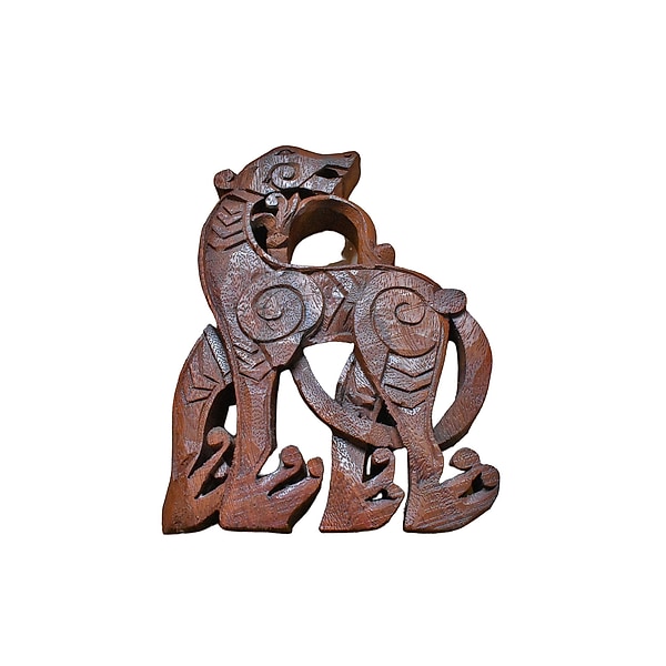 Trinkhornständer DRAGO Maße ca. 22 × 15 × 1,5 cm / 8,7 x 5,9 x 0,6 " - Hornhalter Drache von BELANAS SCHATZKISTE - Wikinger Deko