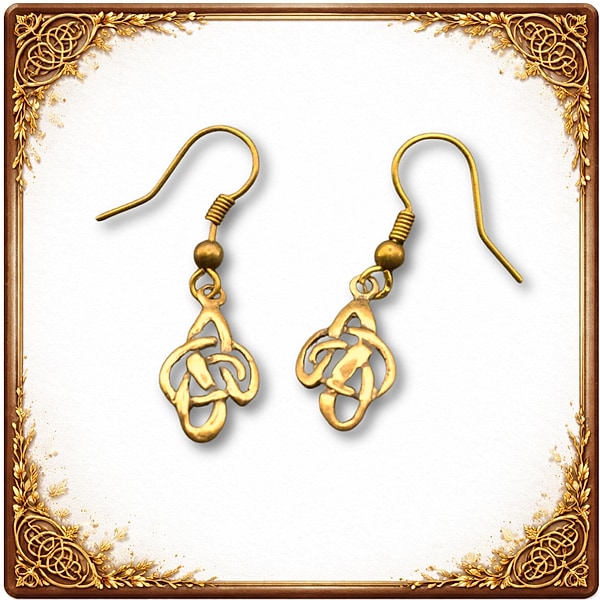 Keltische Infinity Ohrringe aus Bronze - Mittelalterlicher Ohrschmuck im Knotenmuster