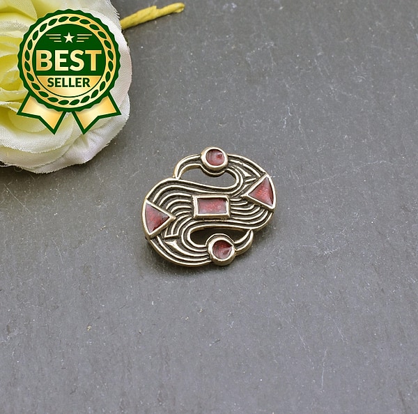 Merowinger S-Fibel – Bajuwarische Gewandfibel Replik aus Bronze – Frühmittelalter Schmuck – Alemannen Fibel Aschheim Fund